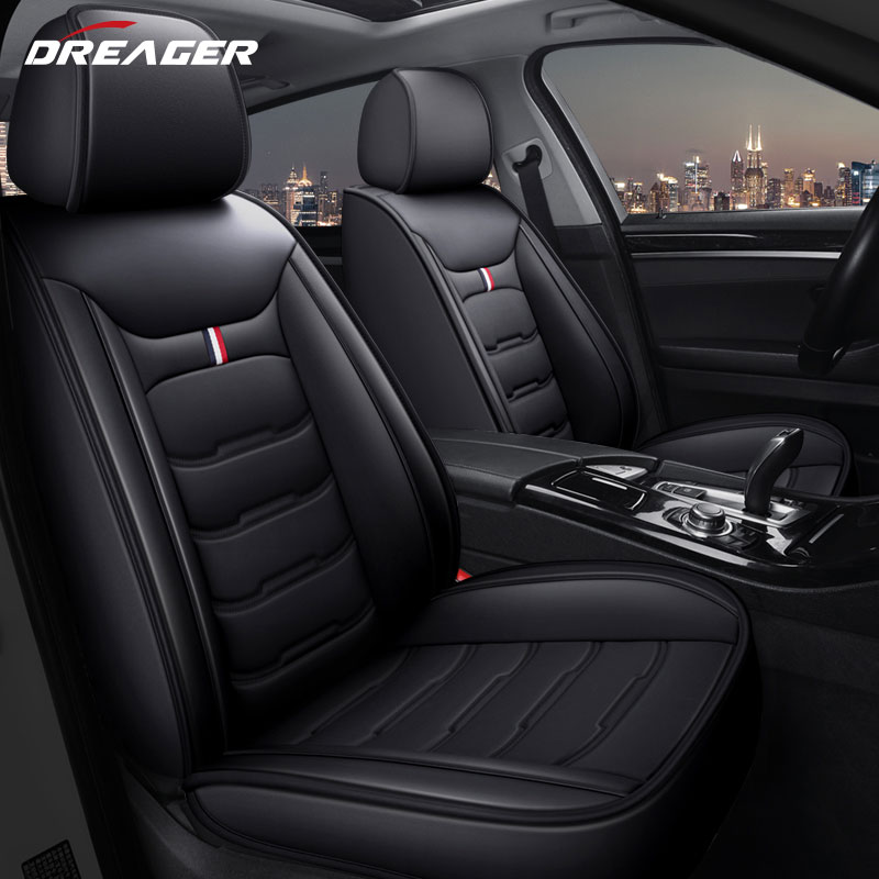 Leather Car Seat Covers Full Set Universal - Capas universais para assento de carro,