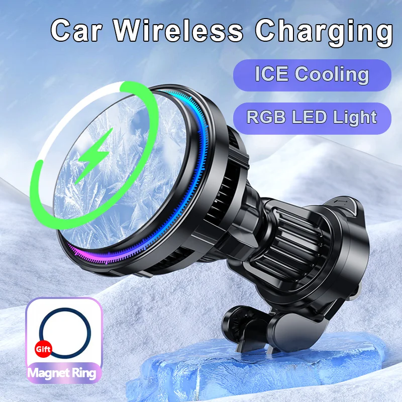 Wireless Car Charger Mount Fast Charging - Suporte magnético para carregador de carro
