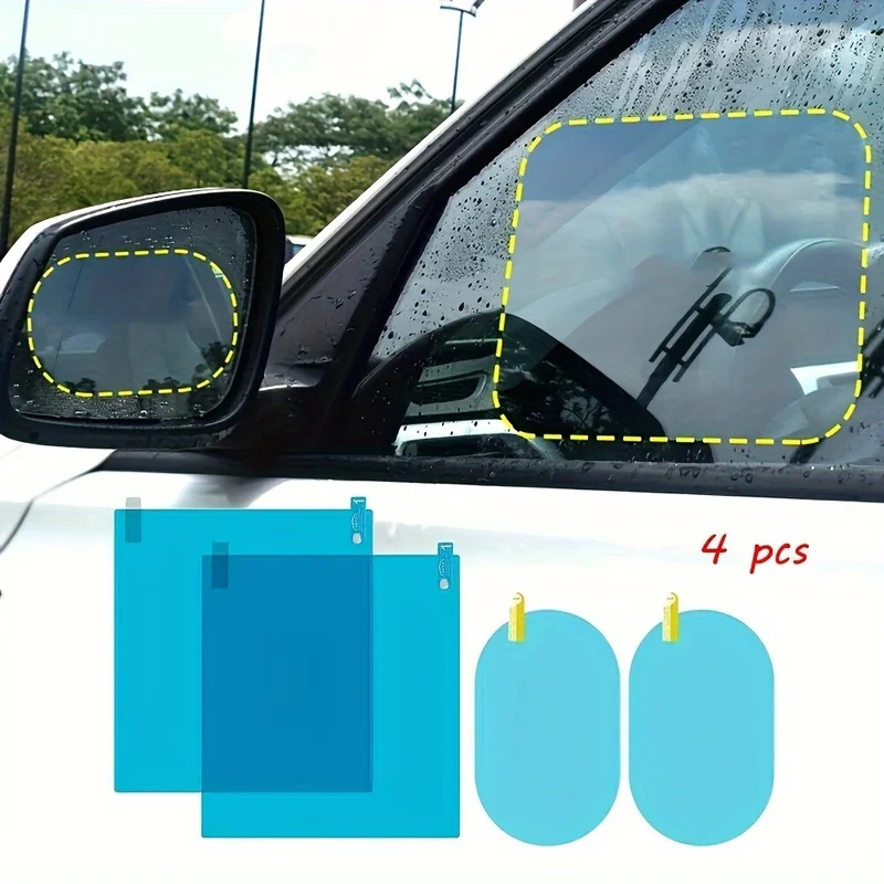 Anti Glare Car Rearview Mirror Film - 4 unidades de película protetora para