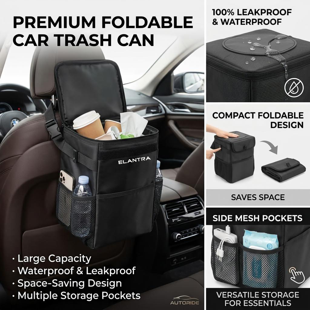 Waterproof Car Trash Can With Lid - Saco de armazenamento para lixo de