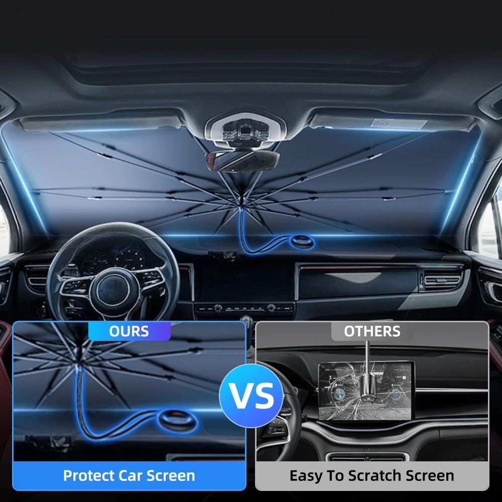 Novo atualizado pára-brisa do  - Car Sunshade Windshield Umbrella Foldable avaliação e preço