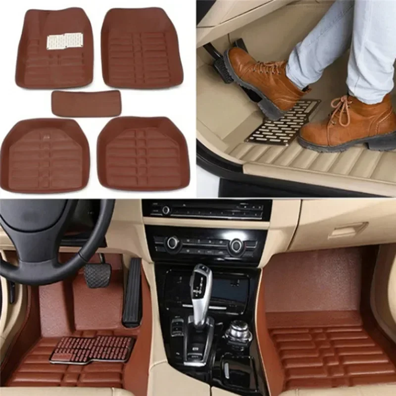 5 pçs premium fácil limpo à pr - Car Floor Mats Universal Waterproof Leather avaliação e preço