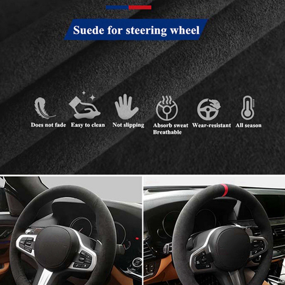 Capa de volante de carro costu - Car Steering Wheel Cover Anti Slip Breathable avaliação e preço