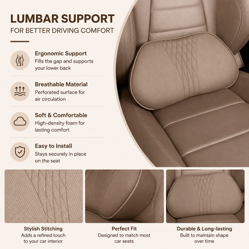 Almofada de Pescoço para Encos - Memory Foam Car Neck Pillow Lumbar Support avaliação e preço
