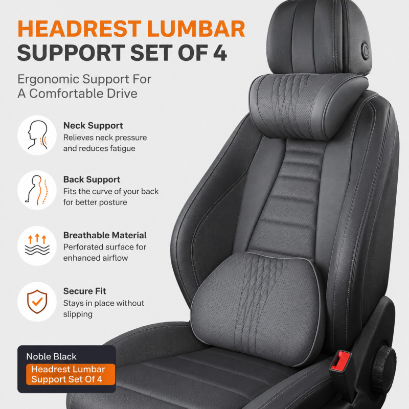 Almofada de Pescoço para Encos - Memory Foam Car Neck Pillow Lumbar Support avaliação e preço