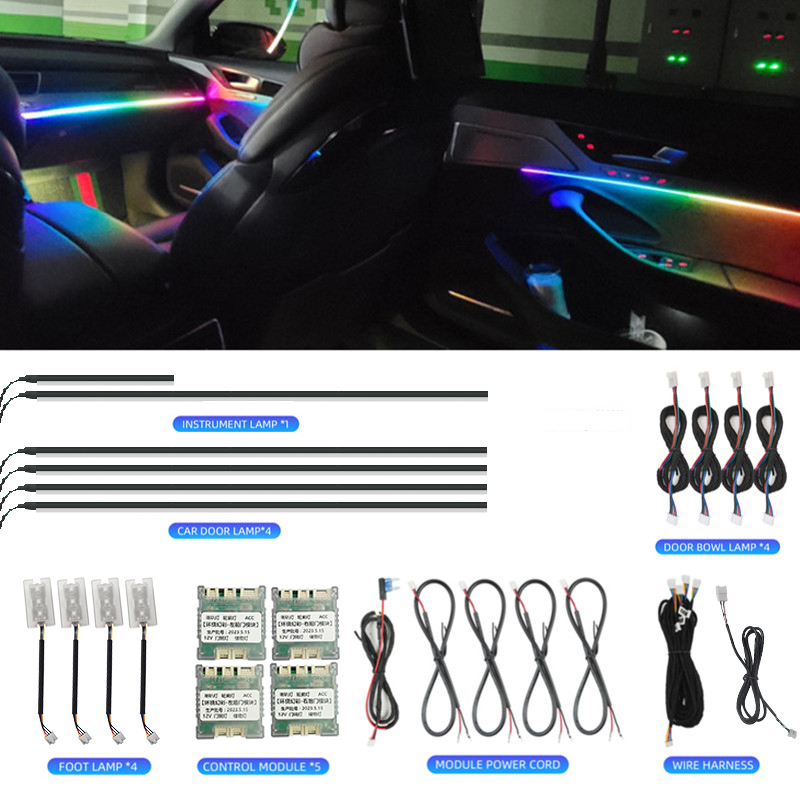 Luzes Ambientais LED para Inte - Led Ambient Interior Car Lights App Control avaliação e preço