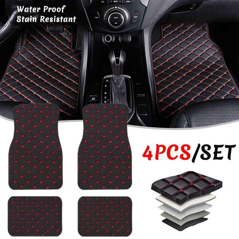 Tapetes automotivos 4 peças, u - Car Floor Mats Universal Waterproof Leather avaliação e preço