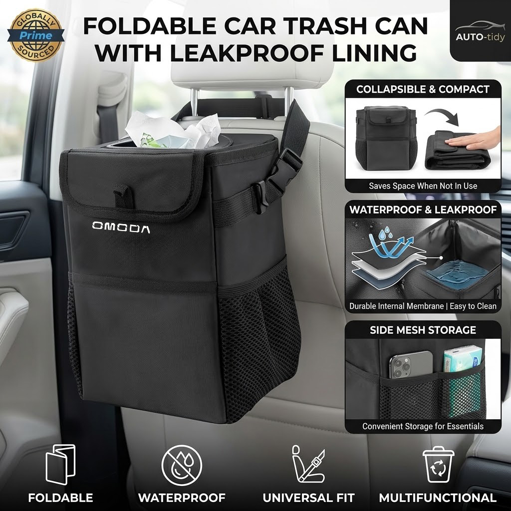 Lixeira portátil dobrável, com - Waterproof Car Trash Can With Lid avaliação e preço