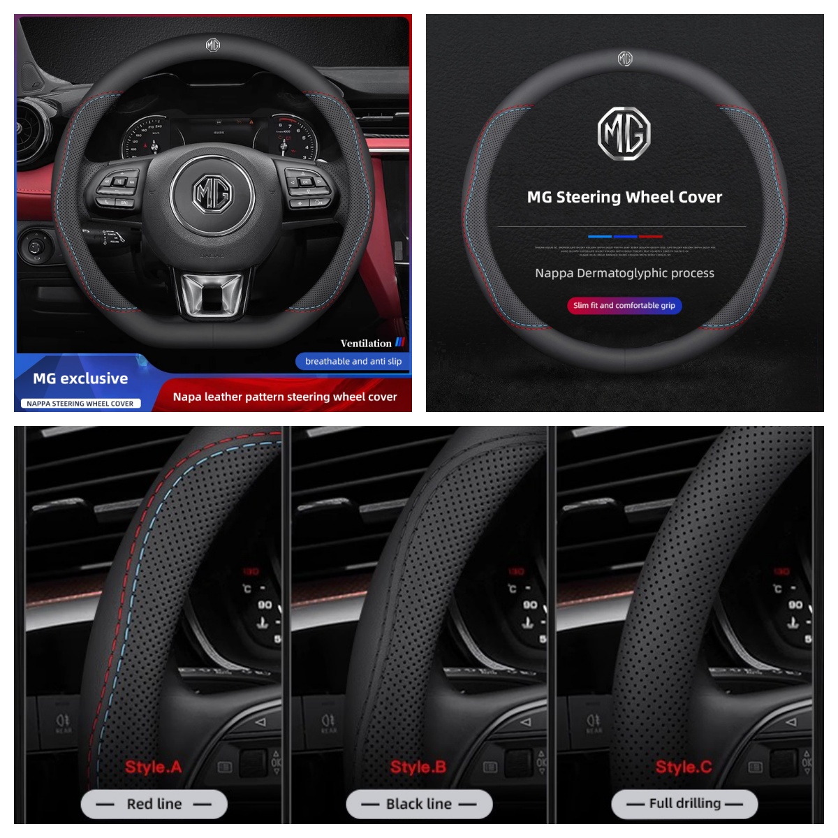 1 Peça de Capa para Volante de - Car Steering Wheel Cover Anti Slip Breathable avaliação e preço